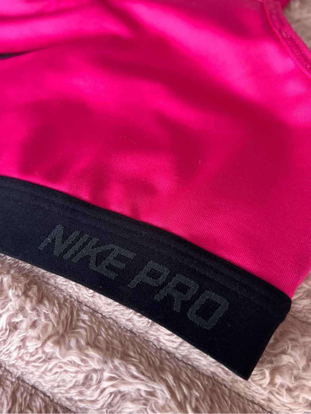 Nike Women’s Magenta Sports Bra with Black Elastic Band - Picture 3 of 5